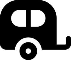 Camper Caravan Stencil Svg Vector, Free Vectors File